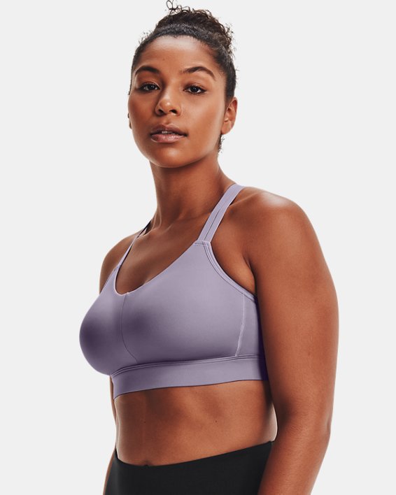 Under Armour Womens Breathelux Mid Jacquard Bra White Sports Boxing Cycling Gym 
